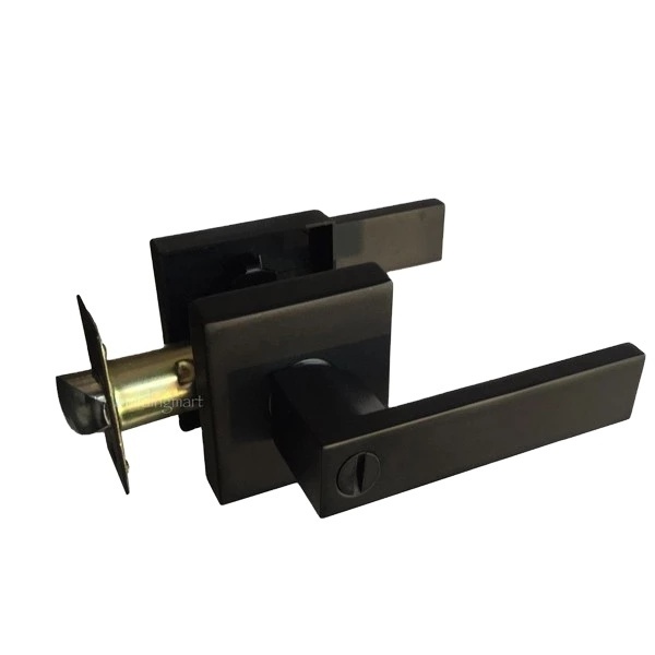 Heavy duty Privacy Tubular black Matt Square Black lever square heavy duty bathroom handle door lock