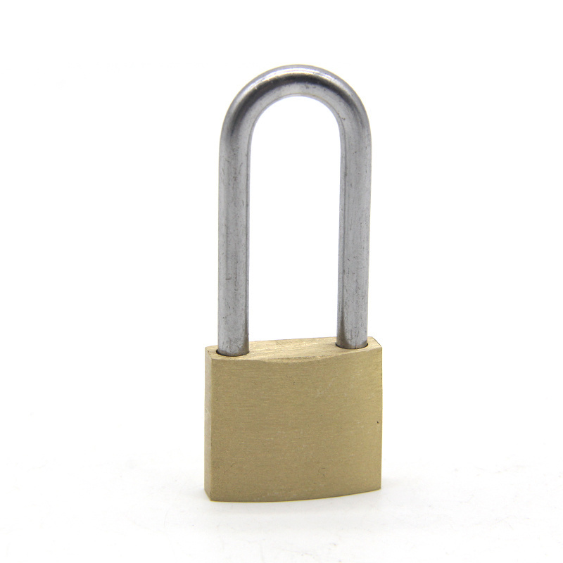 Free logo Industrial small lock 20mm 30mm harden long shackle padlock safety brass padlock with master key