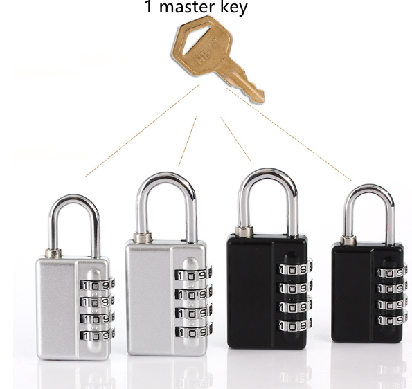 High Security GYM School 4 Digital Combination candado  Padlock with Master Key