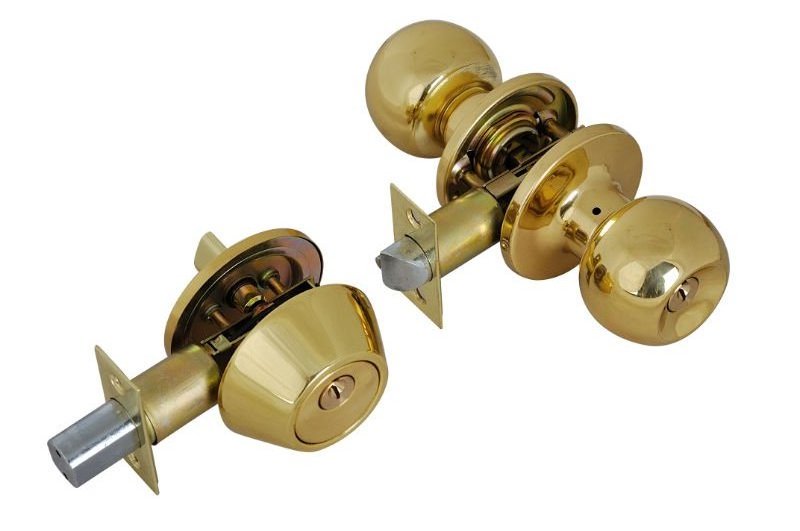 Door Entry Knobset Single Double Sided Brass Cylinder Deadbolt Combination Door Lock