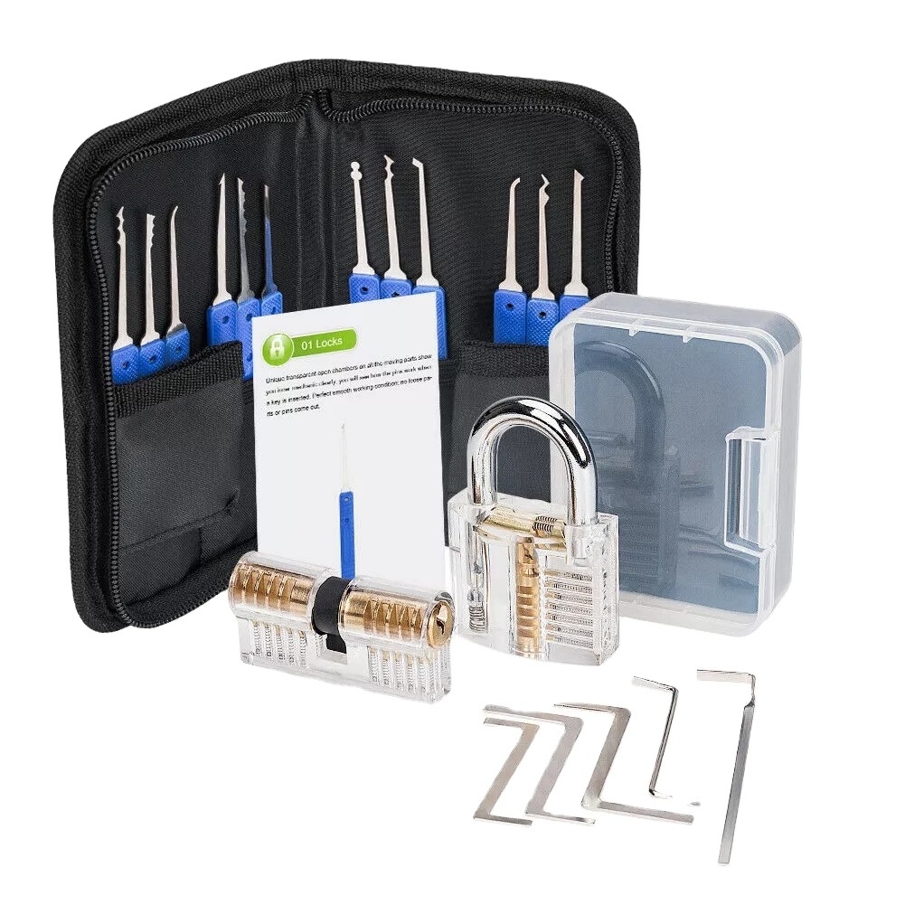 Stainless steel 17pcs lock pick set locksmith tool set locksmith tools lock picking kit set