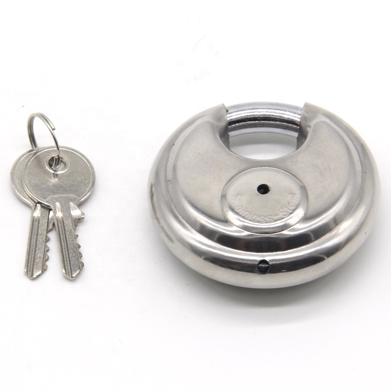 Anti-cutting padlock American keyed Disc 304 Stainless Steel Disc Padlock 70 Diskus Stainless Steel colour Padlock