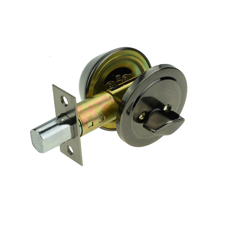 201/304 stainless steel cerradura deadbolt with resist sawing latch and brass cylinder door lock with satin nickel finish