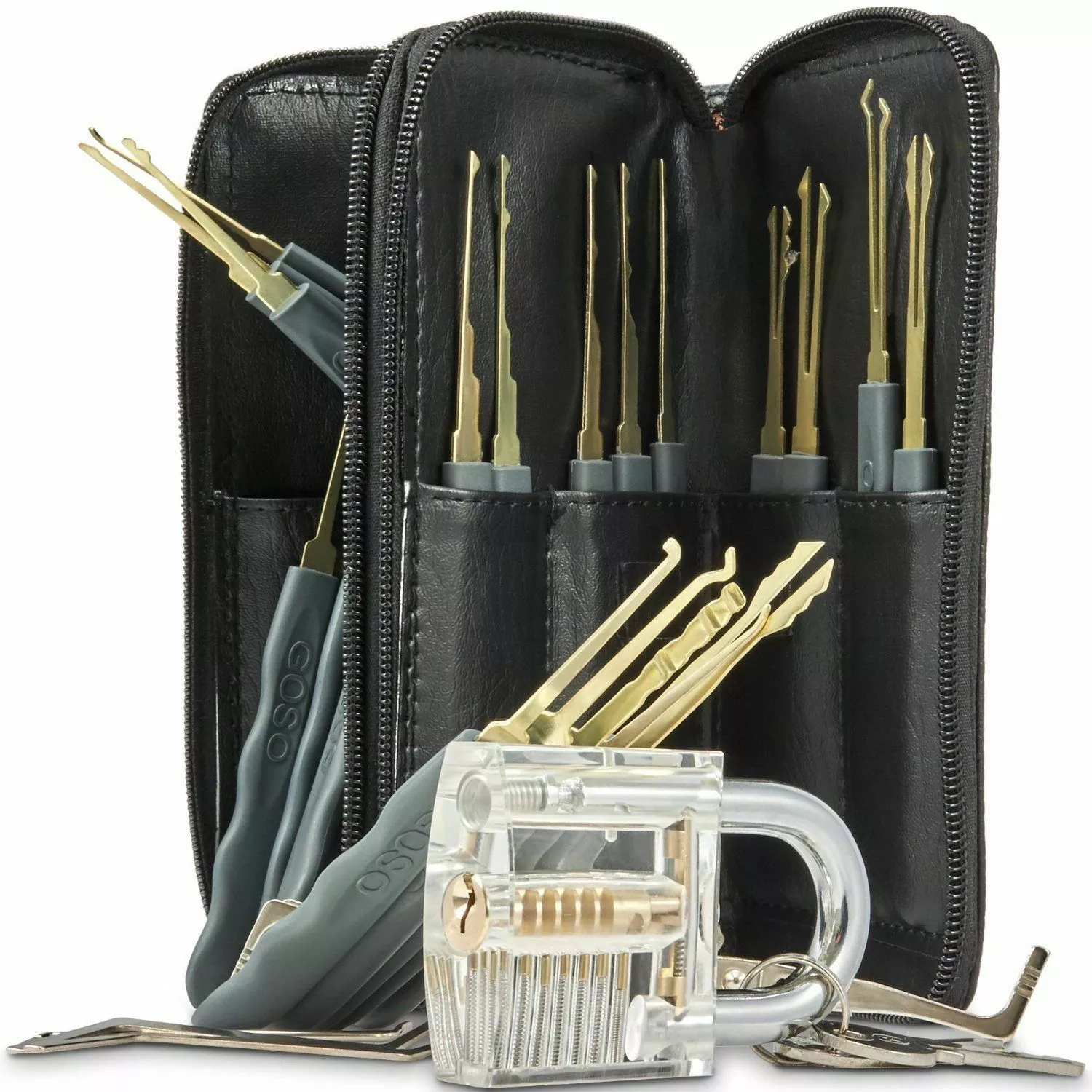 wholesale 17/2430pcs Locksmith lock pick tool kit Transparent  Padlock lock lock picking kit set