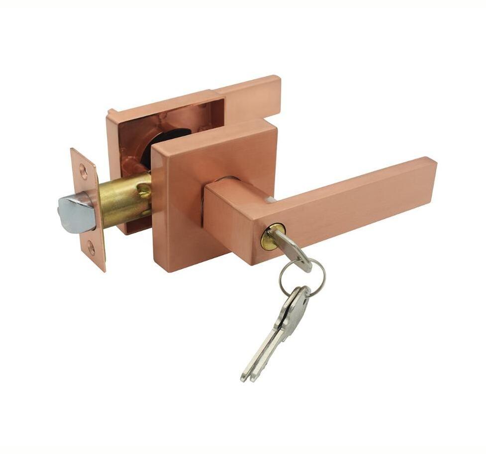 Modern high quality safety wooden door lever handles interior lock door handle lock set door lock