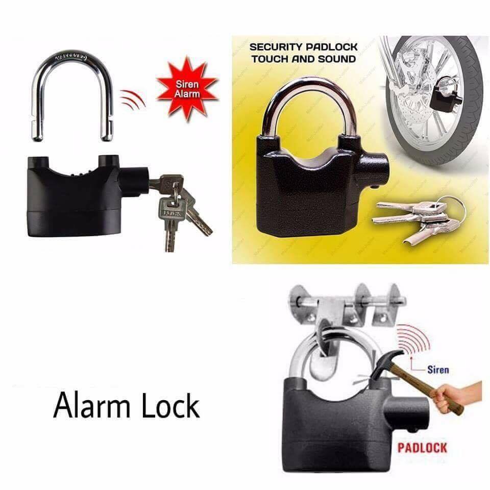 universal security alarm lock anti-theft for door motor bicycle padlock alarm waterproof padlock