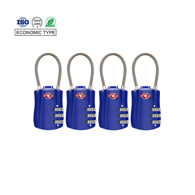 TSA Approved Luggage Zinc alloy Locks 3 Digit Travel Luggage Suitcase Bag TSA Cable Combination padLock