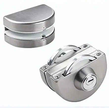 Wholesale steel double side sliding glass door lock Toughened Double Side  Sliding shower Glass Door Locks with 3 Keys