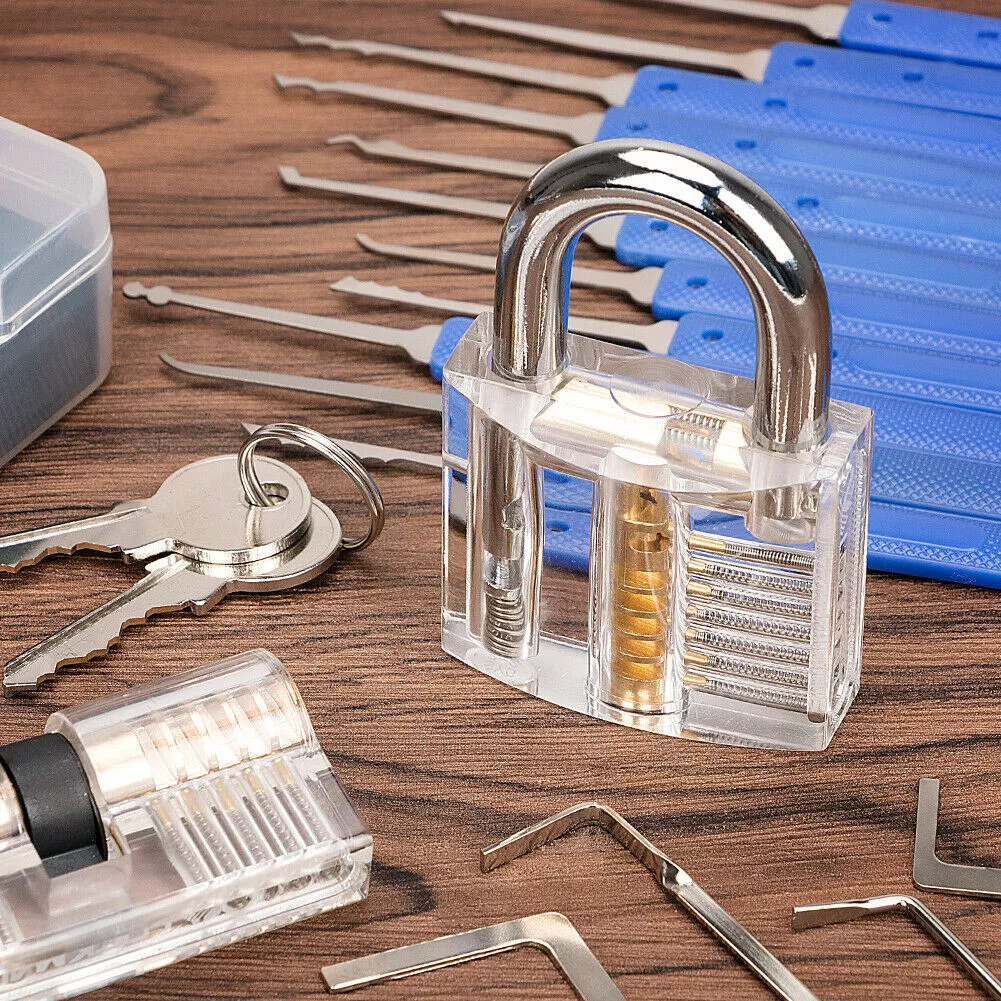 17pcs stainless steel blue single hook Unlocking locksmith tool Lock Pick Set pick set lock picking kit