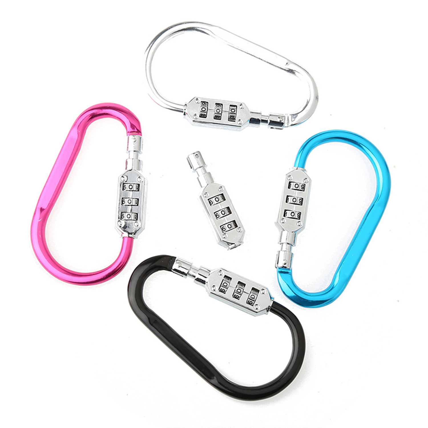 Combination Lock Carabiner Aluminium Alloy Zinc alloy Password carabin hook Carabiner With Coded Lock