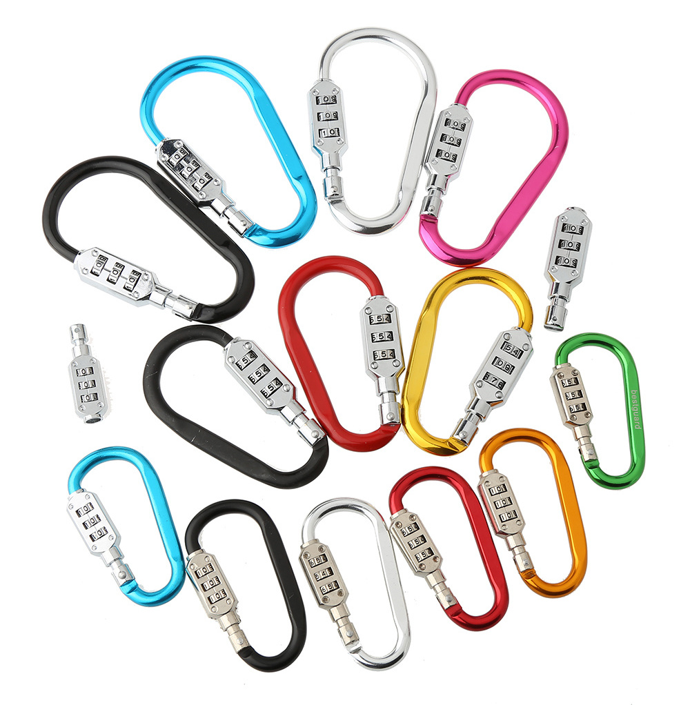 Combination Lock Carabiner Aluminium Alloy Zinc alloy Password carabin hook Carabiner With Coded Lock