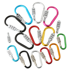 Combination Lock Carabiner Aluminium Alloy Zinc alloy Password carabin hook Carabiner With Coded Lock