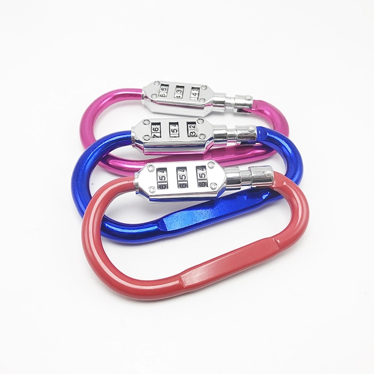 Combination Lock Carabiner Aluminium Alloy Zinc alloy Password carabin hook Carabiner With Coded Lock