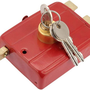 Front Door Red Hanging Hardware Deadbolt Security Rim Lock