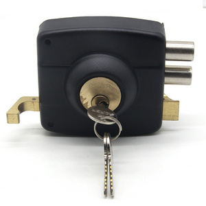 South america household use gate entrance chapa brass safety door rim lock for wooden door