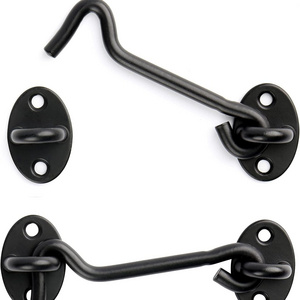 Black Sliding Door Cabin Hook and Eye Latch for Barn Door Latch and Privacy Hooks Door Lock