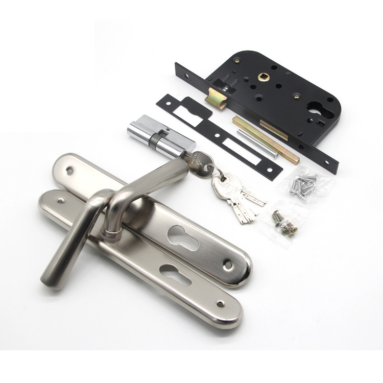 Free Sample High Quality Private 40mm Backset French door mortise latch door locks handle with keys