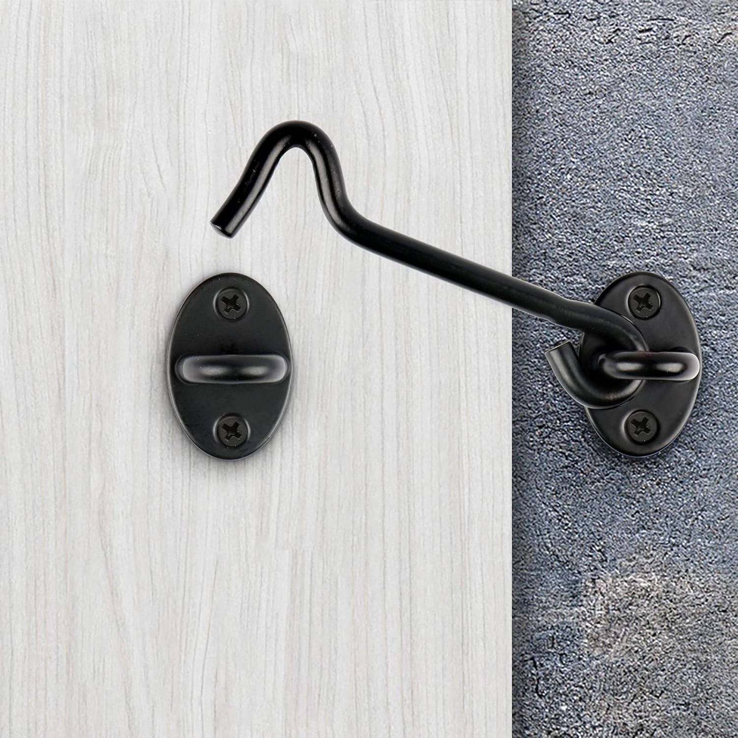 Black Sliding Door Cabin Hook and Eye Latch for Barn Door Latch and Privacy Hooks Door Lock