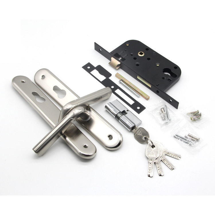 Free Sample High Quality Private 40mm Backset French door mortise latch door locks handle with keys