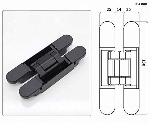 Zinc alloy, aluminium alloy 3d adjustable 180degree 60kg concealed door hinge for folding table, rebated door