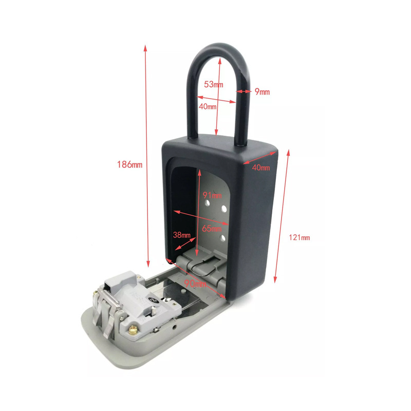 Long Shackle 4 Digital Wall Mount Colorful safe Key Box Safty Key Box Combination Padlock lockbox for keys