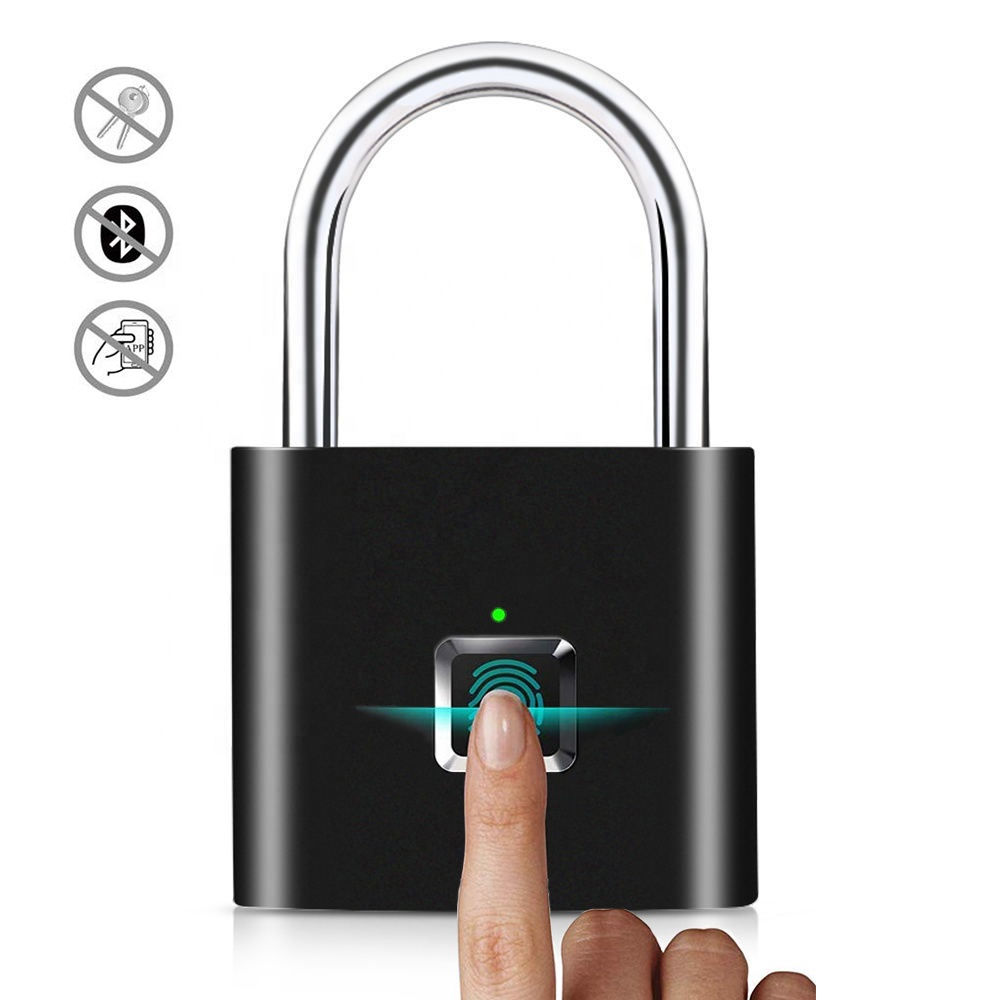 Smart Keyless Fingerprint Lock Luggage Door Finger Print Padlock ...