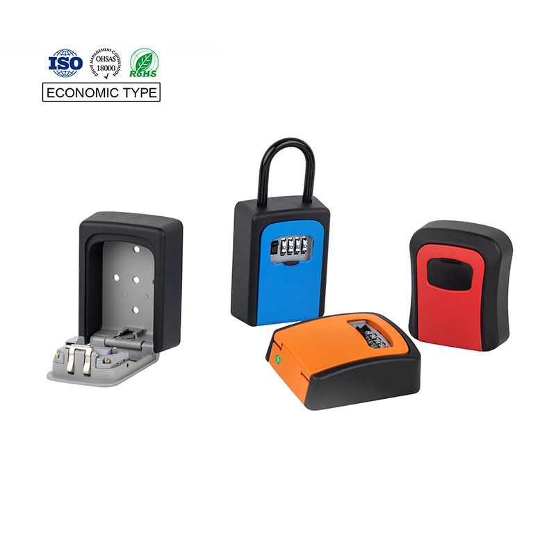 Long Shackle 4 Digital Wall Mount Colorful safe Key Box Safty Key Box Combination Padlock lockbox for keys