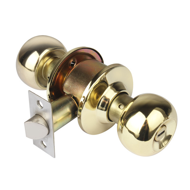 Decorative handle brass double entrance gold knob metal cylindrical brass ball shape door cylinder locks and levers