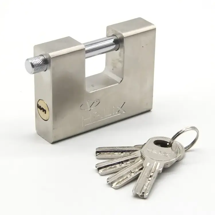 Steel shackle anti-rust customized logo safe hardened rectangular padlock with master key