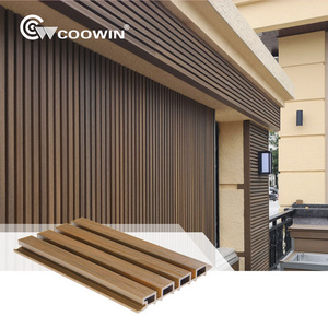 Outdoor partition wpc wall board cladding fluted decorative exterior wpc wall panel