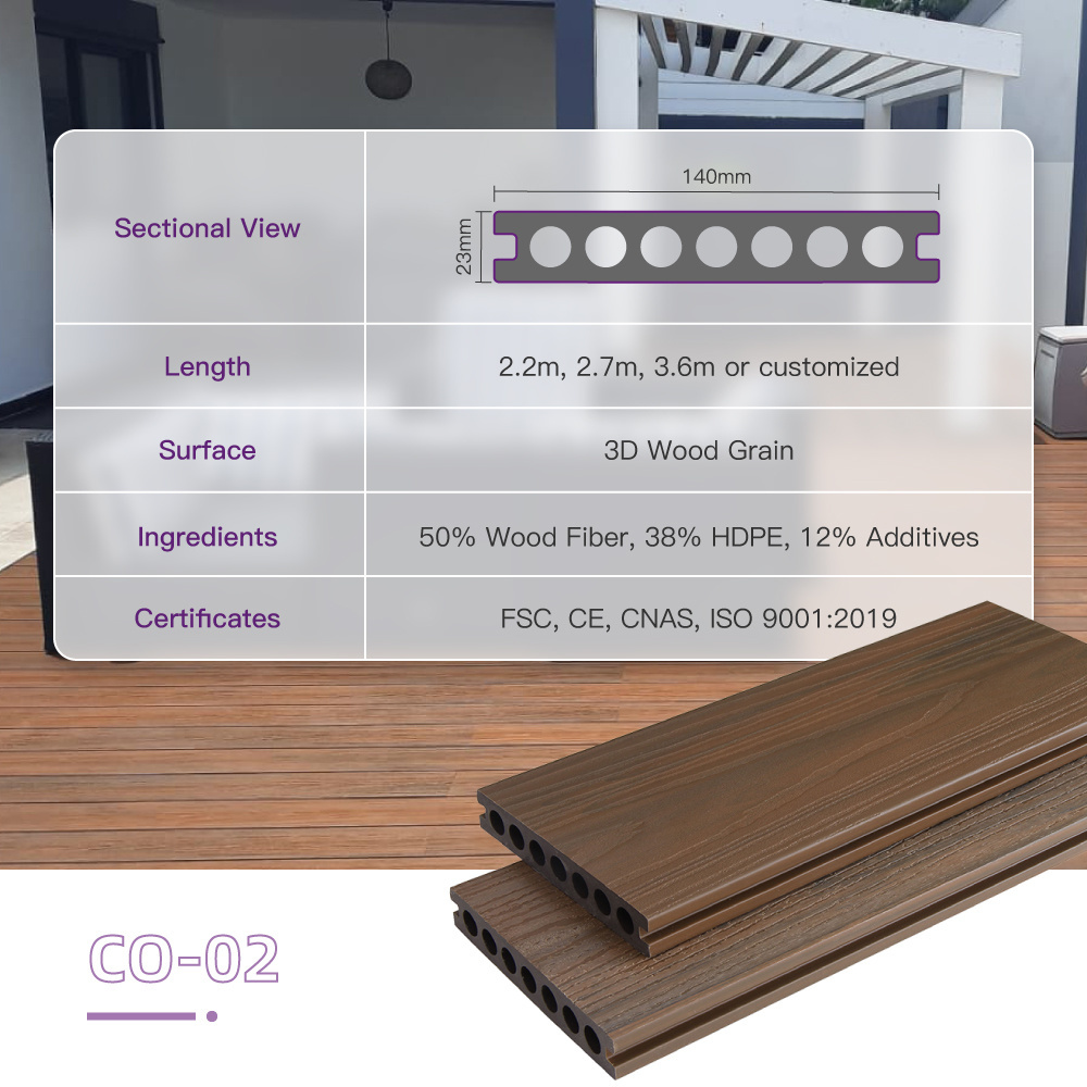 White colour terrace decking/Wood plastic composite wpc decking