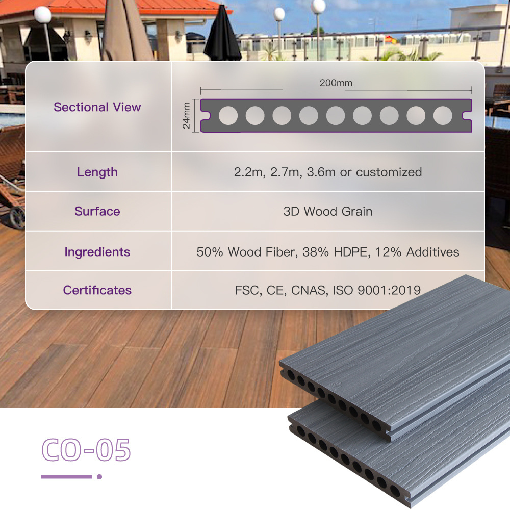 COOWIN fireproof anticorrosion waterproof outdoor modern bamboo deck decking smooth decking