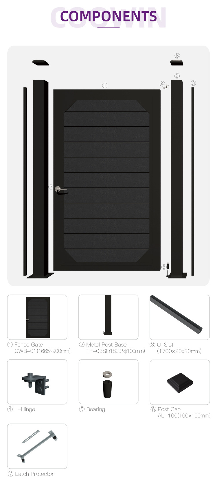 Exterior Co-extrusion WPC Wood Grain Embossing Fence Sliding Door Safety Security Garden Gate