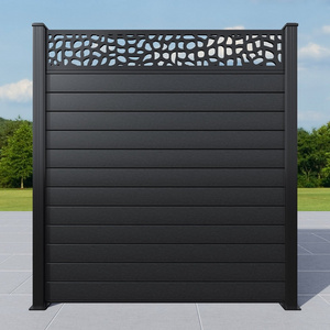 Outdoor black wpc fence wood plastic composite privacy fencing