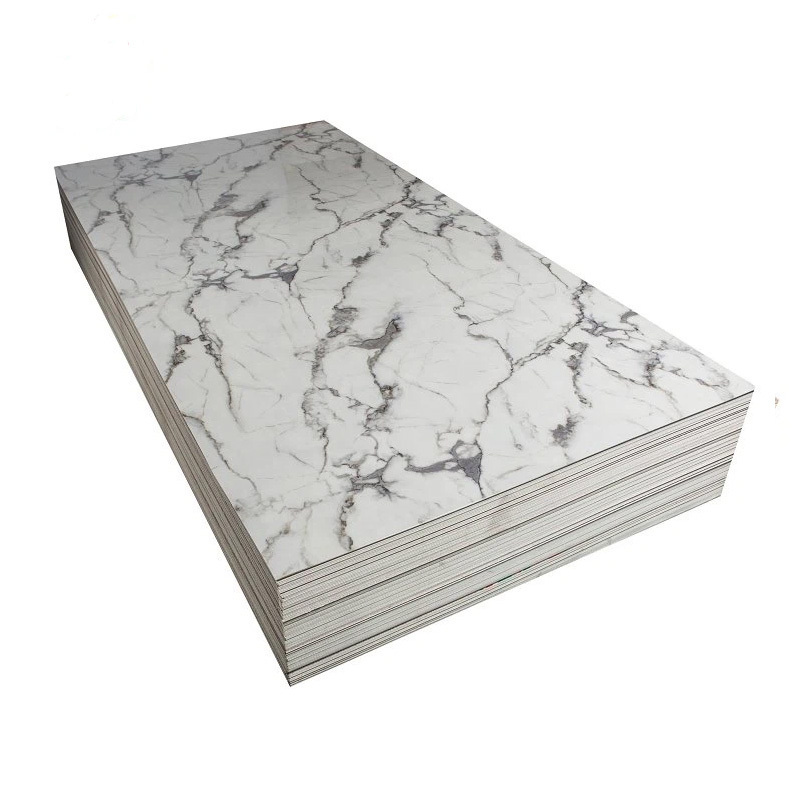 Factory New Design high glossy pvc material uv marble wall panel