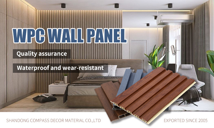 Water Proof Wood And Plastic Composite WPC Fluted Wall Panel