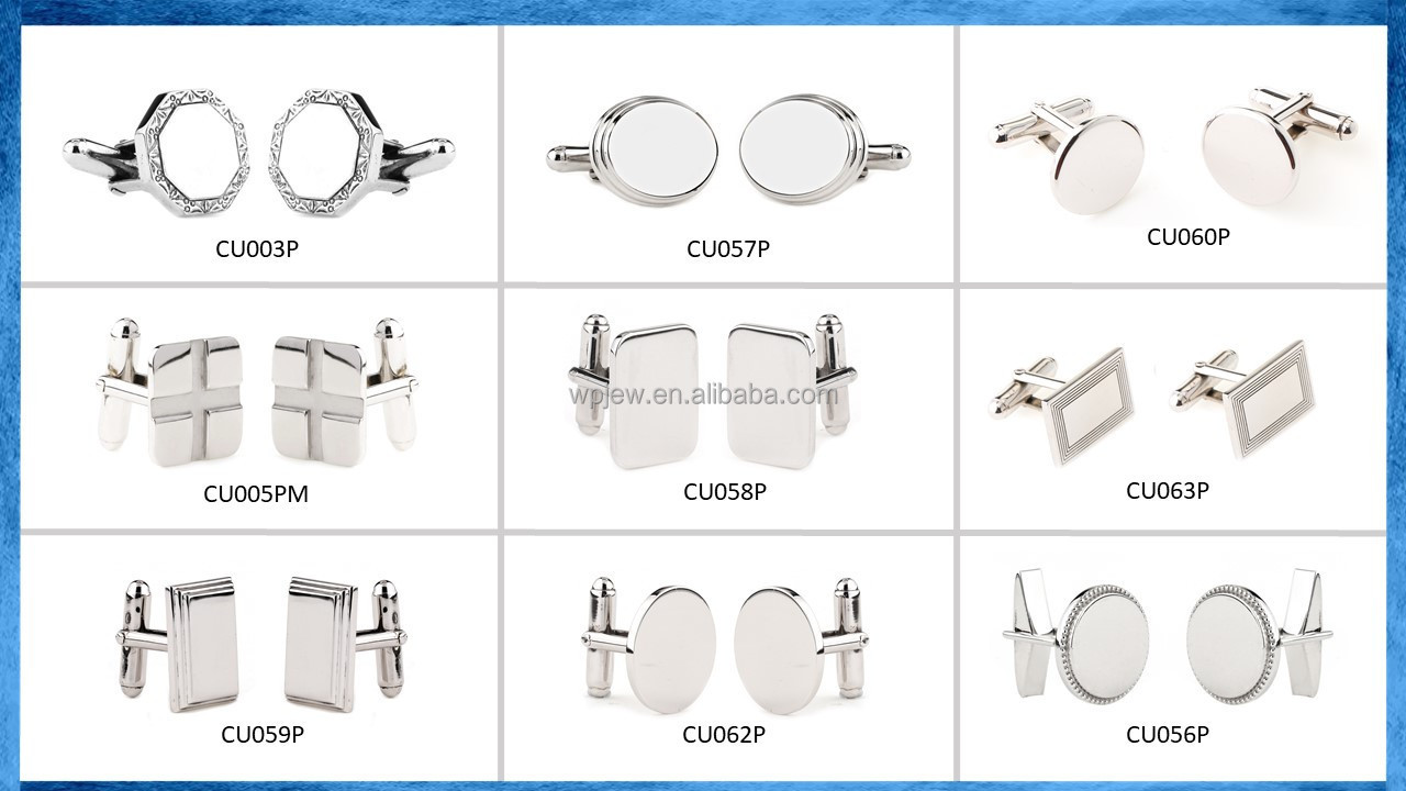 925 sterling silver jewelry rhodium plated cufflinks silver men's jewelry for engraving