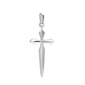 925 Sterling Silver Rhodium Plated Sword Cross Pendant Charm unisex mens jewelry