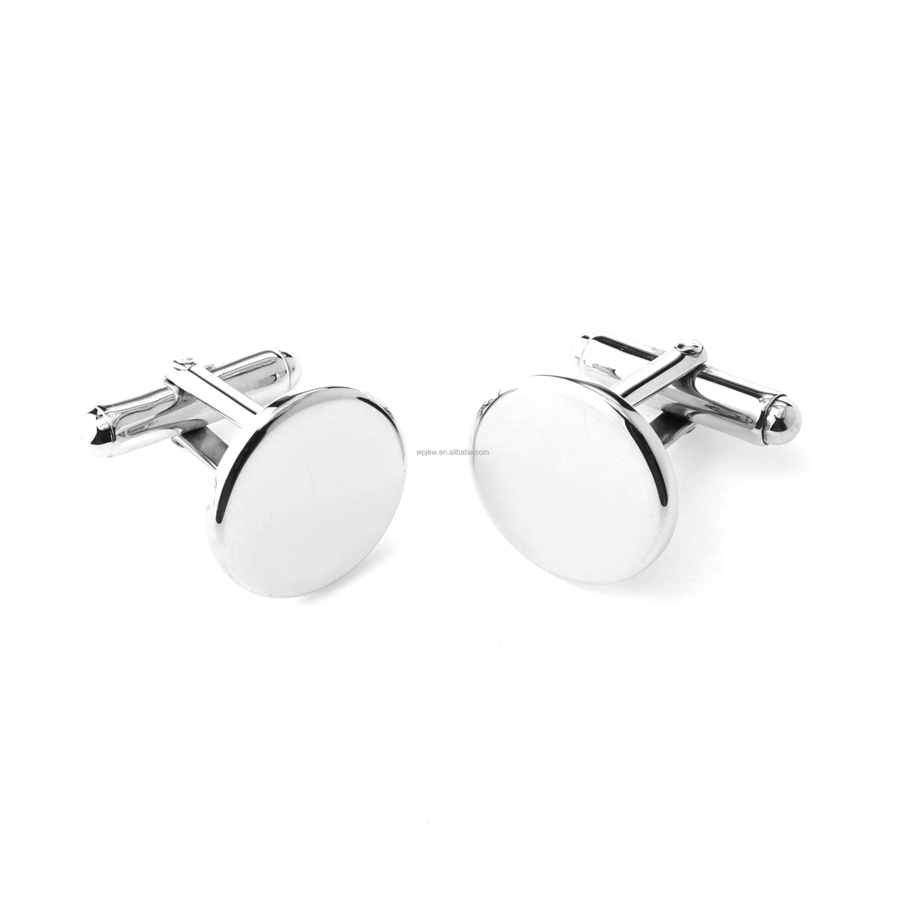 925 sterling silver jewelry rhodium plated cufflinks silver men's jewelry for engraving