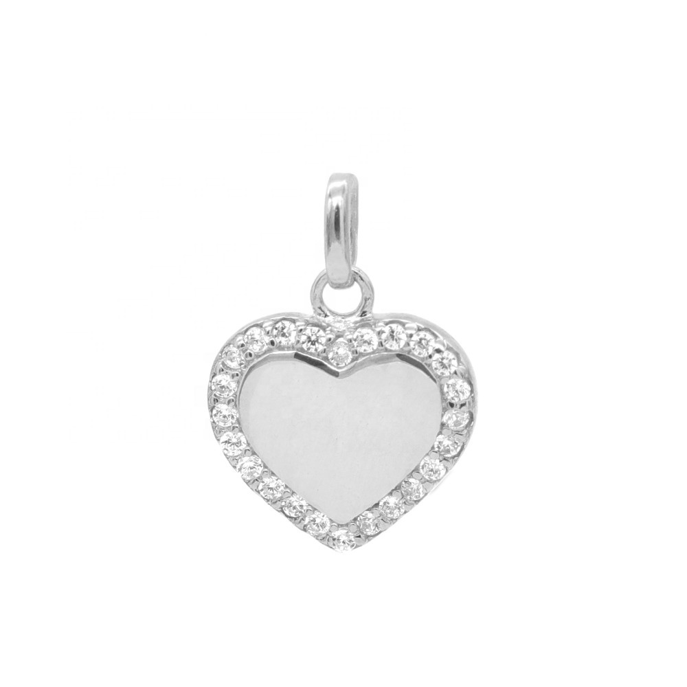 925 Sterling Silver CZ Heart rose gold plated pendant gold plated jewelry women pendant