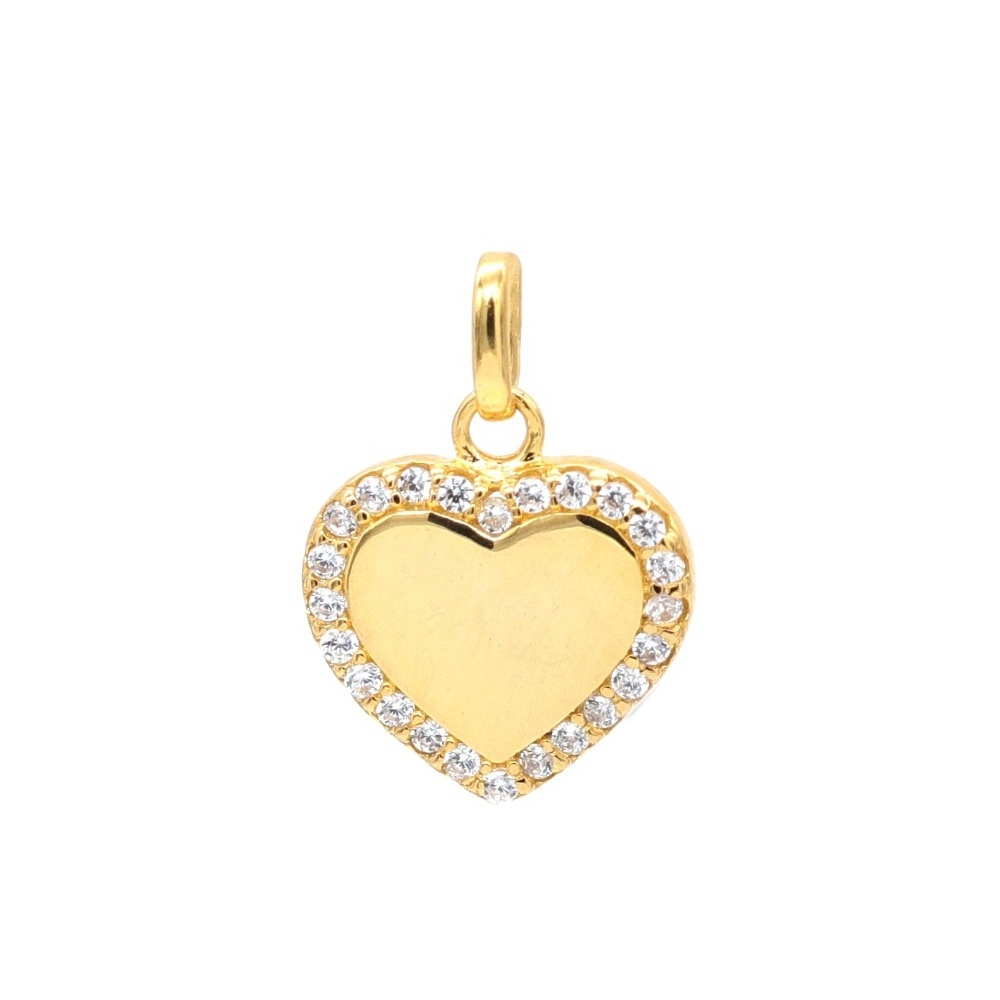 925 Sterling Silver CZ Heart rose gold plated pendant gold plated jewelry women pendant