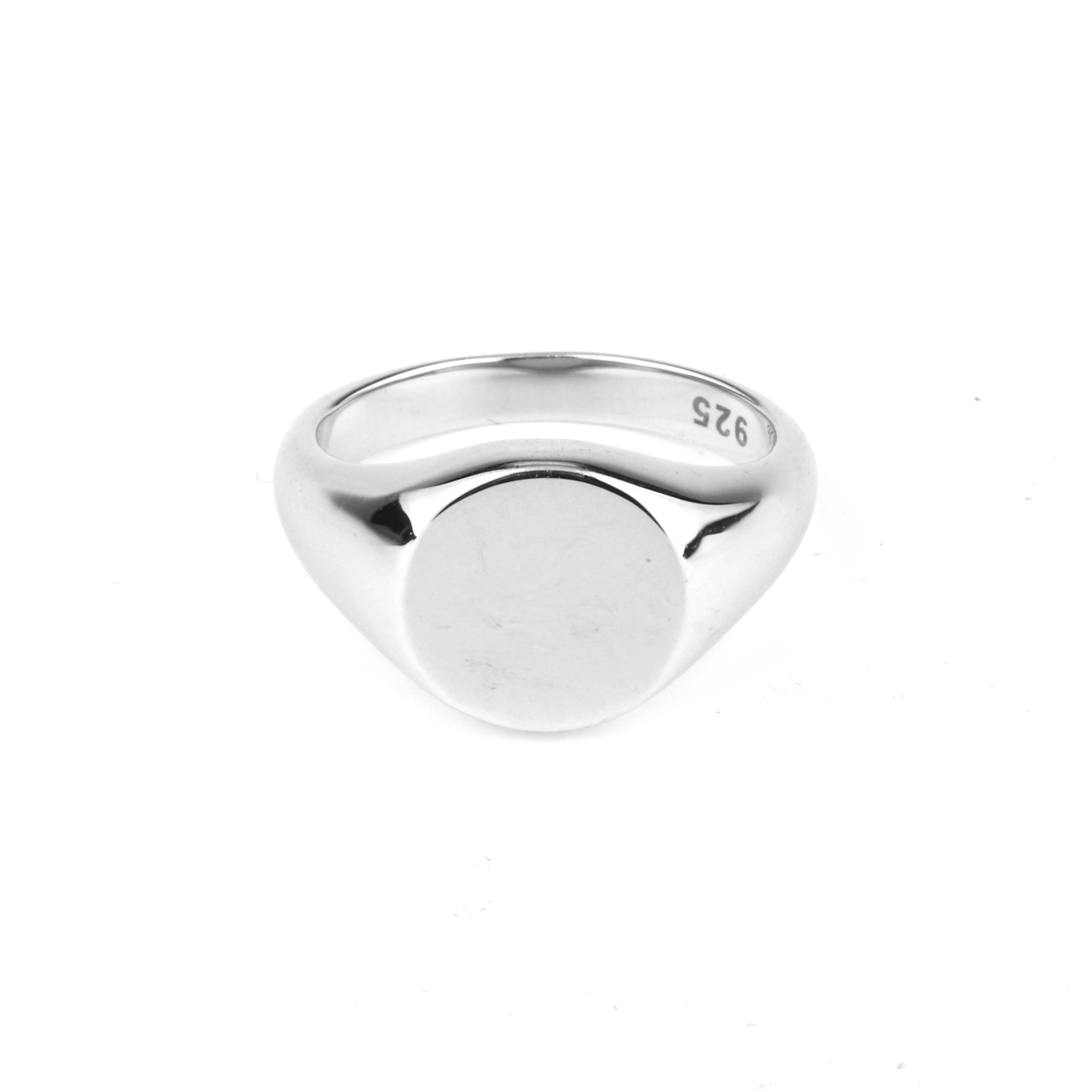 Silver Jewelry 925 Sterling Platinum Plated Engraved Silver Ring Gold Plated Ring Signet Ring 925 Silver Jewellery