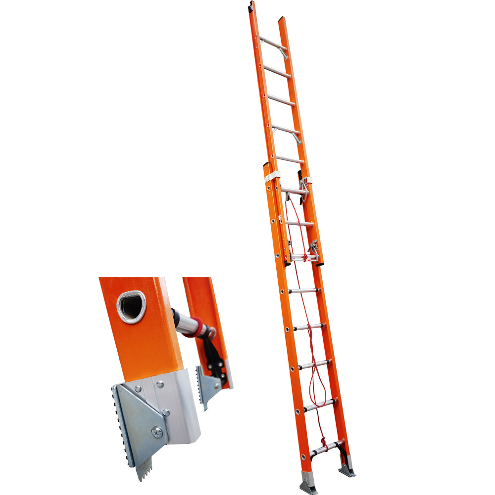 2 * 10 step fiberglass telescopic ladder