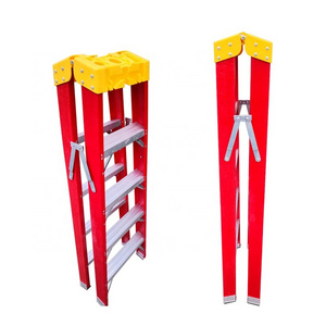 Fiberglass herringbone ladder 4 6 8 10 12 feet Fiberglass A-type insulated ladder ladder