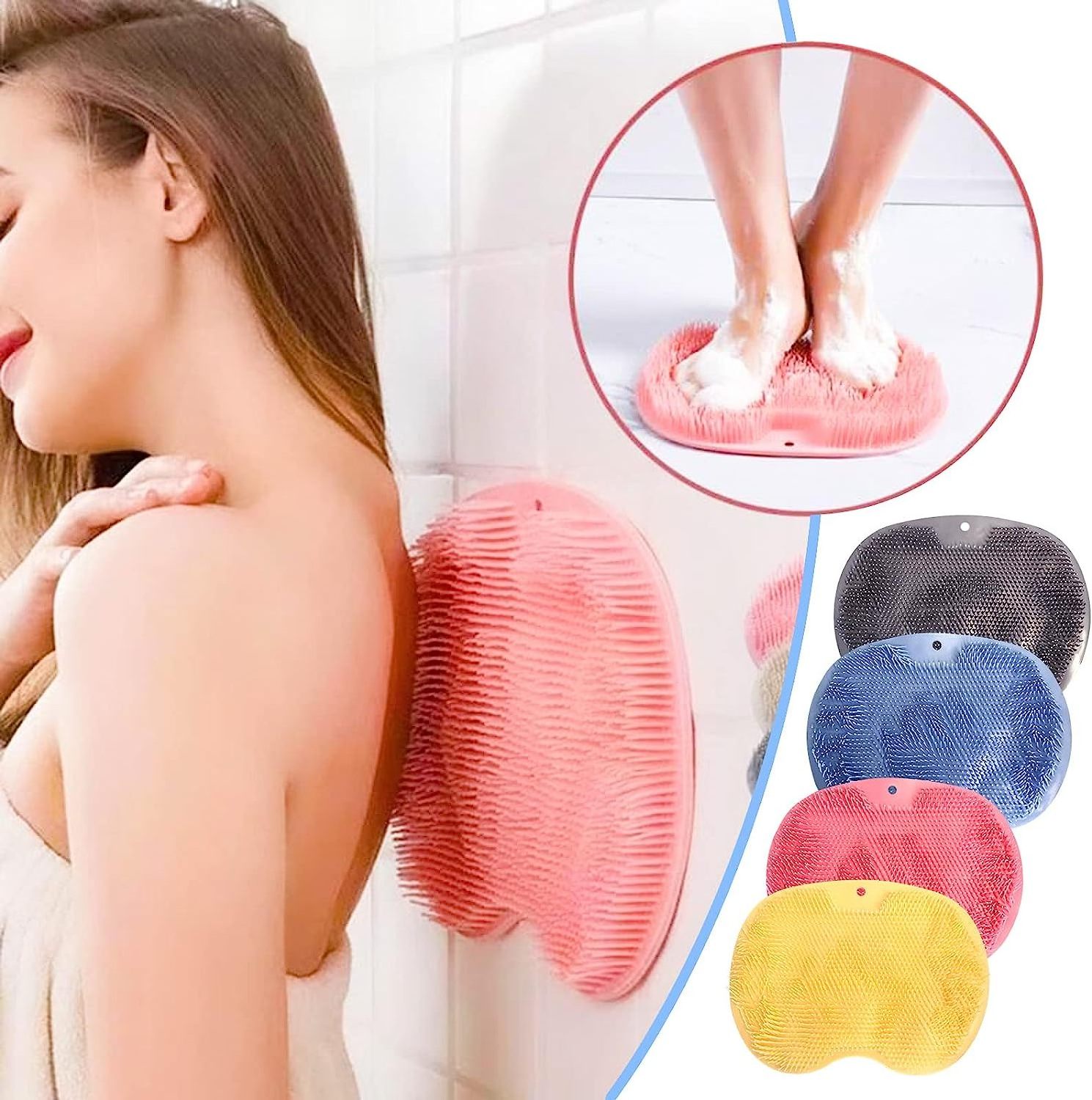 Wholesale Foot Care Cleaner Shower Foot Scrubber Mat Foot Brush Cleaning Scrub Silicone Body Opp Bag Sponge All Natural 100 Pcs