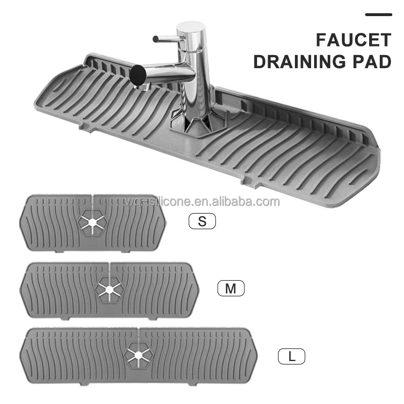 New Arrival Hot Sell Silicone Faucet Splash Mat Kitchen Water Catcher Faucet Absorbent Mat Silicone Faucet Mat For Kitchen Sink