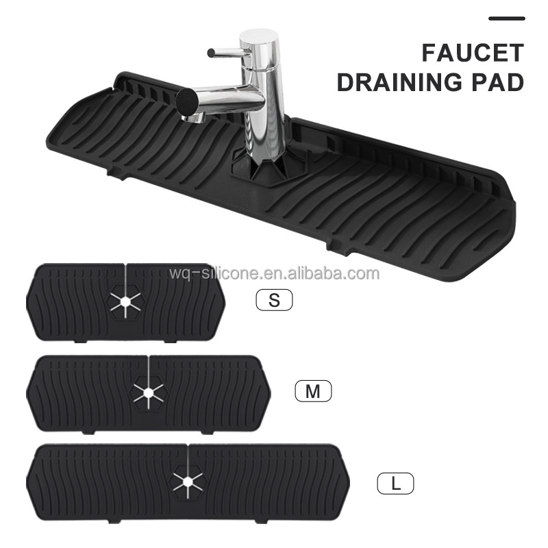 New Arrival Hot Sell Silicone Faucet Splash Mat Kitchen Water Catcher Faucet Absorbent Mat Silicone Faucet Mat For Kitchen Sink