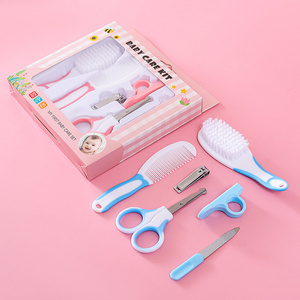 high quality  6 pcs baby care kit grooming newborn portable safety set with hair brush comb nail clippers for daily life