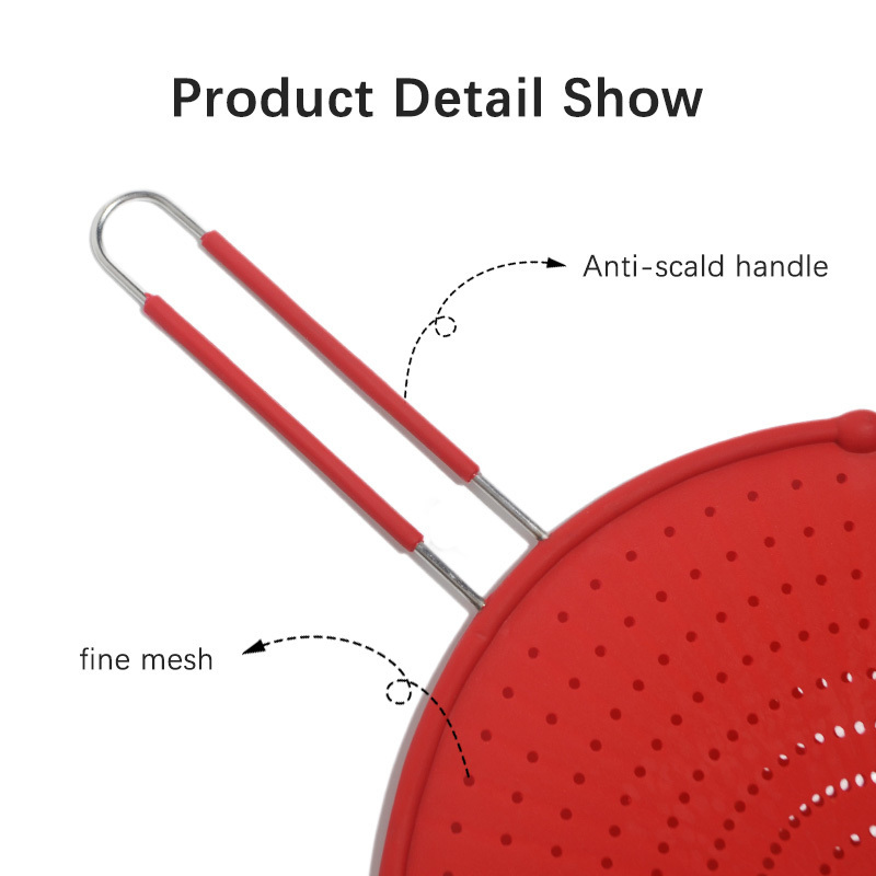 Silicone Oil Guard Pan Cover Stove Guard Sieve Flat Strainer Grease Catcher Silicone Splatter Screen Bacon Pan Oven Rack Guards