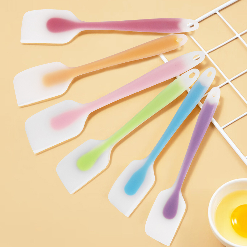 Utensil Kitchen Accessories Customized Logo Silicone Spatula Cream Spatula Cake Scraper Baking Tools Non Stick Cooking Spoon S/L